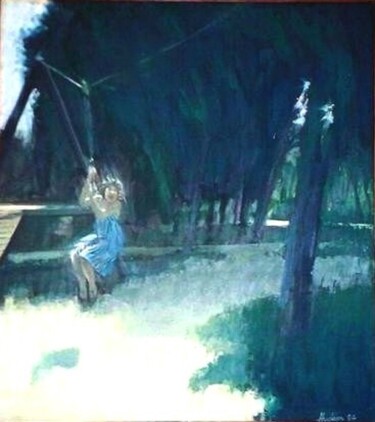 Pittura intitolato "Paris park" da Andy Hudson, Opera d'arte originale, Olio