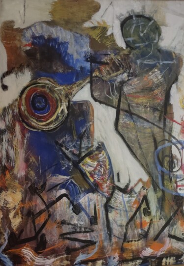 Malerei mit dem Titel "Jazz American" von Andy Kane, Original-Kunstwerk, Wachs