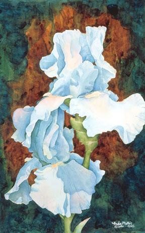 Painting titled "Abstract Irises" by Andy Mathis, Original Artwork