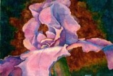 Painting titled "Purple Iris" by Andy Mathis, Original Artwork