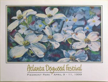 Painting titled "99 Atlanta Dogwood…" by Andy Mathis, Original Artwork