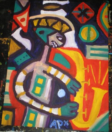 Painting titled "le saxophoniste" by Andy Pilgrimm, Original Artwork