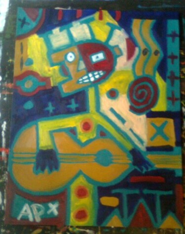 Painting titled "le guitariste" by Andy Pilgrimm, Original Artwork