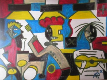 Painting titled "le groupe" by Andy Pilgrimm, Original Artwork