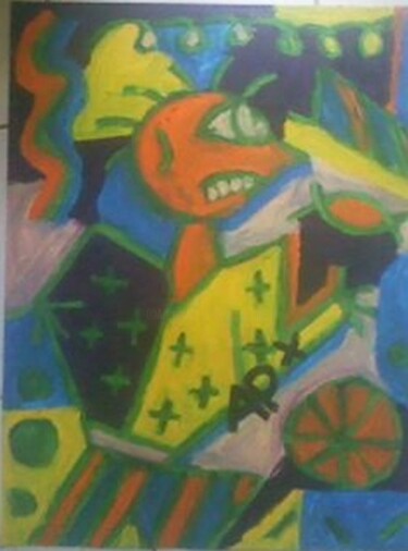 Painting titled "footballeur" by Andy Pilgrimm, Original Artwork