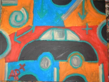 Painting titled "voiture" by Andy Pilgrimm, Original Artwork