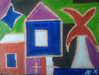 Peinture intitulée "maisons10.jpg" par Andy Pilgrimm, Œuvre d'art originale