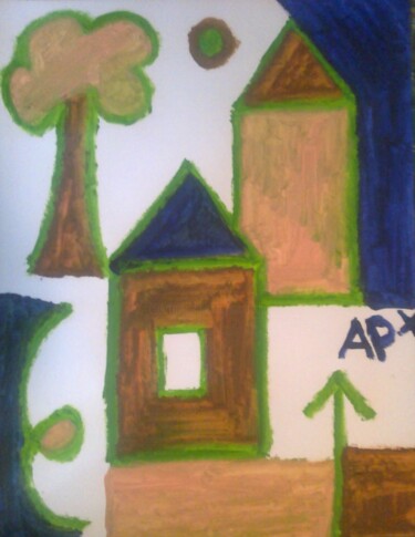 Peinture intitulée "maisons14.jpg" par Andy Pilgrimm, Œuvre d'art originale, Huile