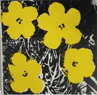 제목이 "Flowers (yellow)"인 판화 Andy Warhol로, 원작, 스크린 인쇄