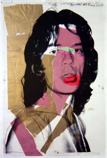 Gravures & estampes intitulée "Mick Jagger" par Andy Wharol (After), Œuvre d'art originale