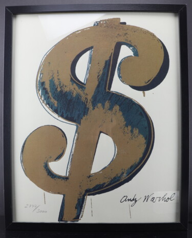 Prenten & gravures getiteld "Dollar Sign" door Andy Wharol (After), Origineel Kunstwerk, Lithografie