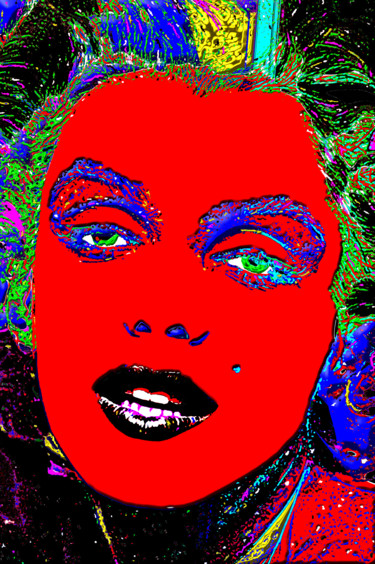 Цифровое искусство под названием "Red Monroe." - Andy Za, Подлинное произведение искусства, 2D Цифровая Работа
