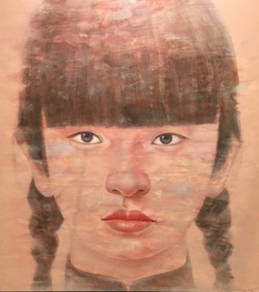 Painting titled "Studious Girl" by Anek Natenoi, Original Artwork, Acrylic
