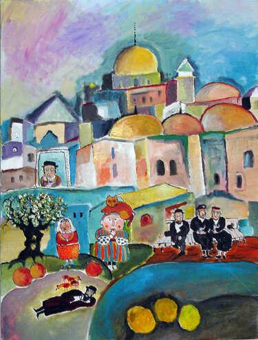 Painting titled "The first settlers…" by Anel Gur, Original Artwork, Other