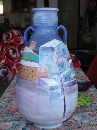 Картина под названием "ceramics ,winter" - Anel Gur, Подлинное произведение искусства, Акрил