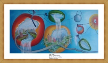 Pintura intitulada "Mundos Perdidos" por Anelise Sabino, Obras de arte originais, Óleo