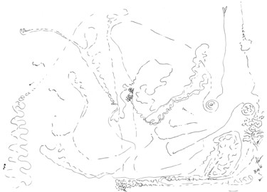 Dessin intitulée "29-30 Trésor" par Alâm, Œuvre d'art originale, Stylo à bille