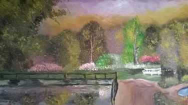 Painting titled "PARQUE DE ENSUEÑO" by Maria Lorena Echenique Rearte, Original Artwork, Acrylic