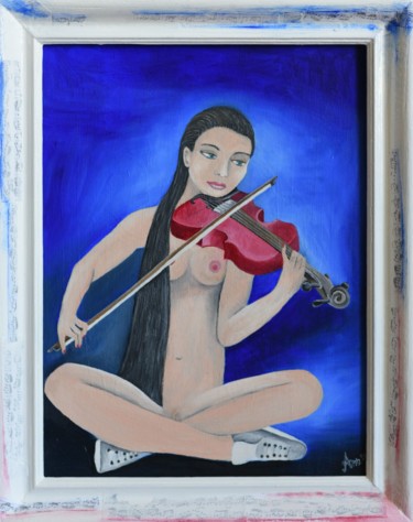 Pittura intitolato "Naked Melody" da Aneta Horská (Ann), Opera d'arte originale, Olio
