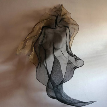 Black bird Unique Wire metal mesh sculpture Modern a Sculpture titled "Black bird Unique…" by Anetta Hayat, Original Art, Metals