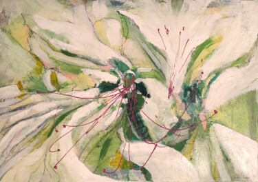 Painting titled "Amaryllis" by Anette Kraemer, Original Artwork, Acrylic