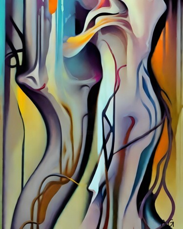 Malerei mit dem Titel "Abstract with  colo…" von Anna Grochowska, Original-Kunstwerk, Acryl