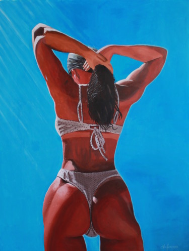 Peinture intitulée "Hot Summer" par Anastasiia Anferova, Œuvre d'art originale, Acrylique