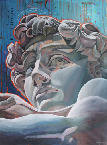My David Peinture intitulée "My David" par Anastasiia Anferova, Œuvre d'art originale, Acrylique