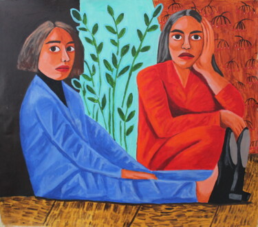 Peinture intitulée "Two personalities" par Anastasiia Anferova, Œuvre d'art originale, Acrylique