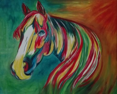 Painting titled "multicolore" by Ange, Original Artwork, Oil
