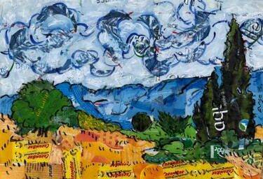 Collages titulada "hommage à Vincent v…" por Ange, Obra de arte original, Collages