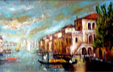 Peinture intitulée "venise la lagune" par Jacques Vigilante, Œuvre d'art originale, Huile