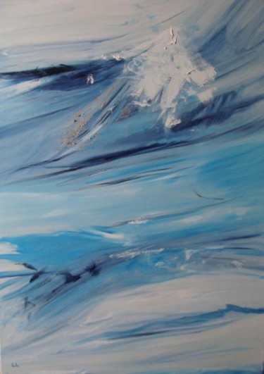 Картина под названием "La montagne argentée" - Laurence Sancho, Подлинное произведение искусства