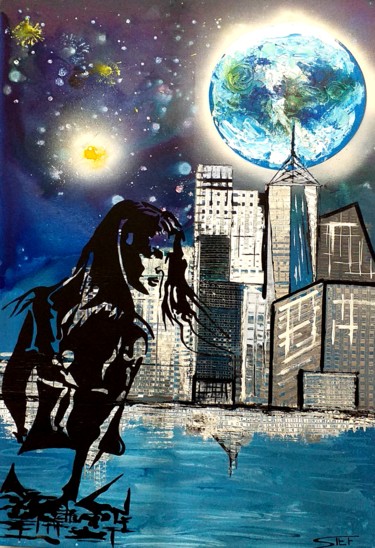 FAR FROM EARTH Peinture intitulée "FAR FROM EARTH" par Stephane Roze, Œuvre d'art originale, Acrylique