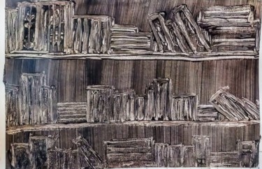 Pintura titulada "Libros 1" por Abarrosso, Obra de arte original, Acrílico