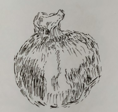 Drawing titled "Grana" by Abarrosso, Original Artwork, Ballpoint pen