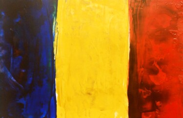Malerei mit dem Titel "BELGIAN FLAG" von Abarrosso, Original-Kunstwerk, Acryl