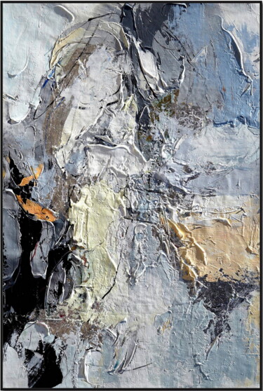 Painting titled "Vibrant Eddies" by Angel Chau, Original Artwork, Acrylic Mounted on Wood Stretcher frame