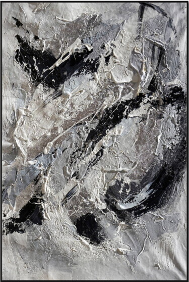 Painting titled "Silvered Shadows" by Angel Chau, Original Artwork, Acrylic Mounted on Wood Stretcher frame