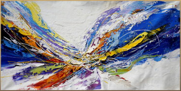 Картина под названием "Blue Butterfly" - Angel Chau, Подлинное произведение искусства, Акрил Установлен на Деревянная рама д…