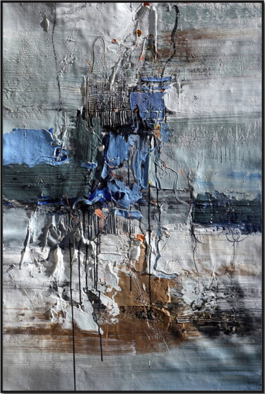 Peinture intitulée "Azure Odyssey" par Angel Chau, Œuvre d'art originale, Huile Monté sur Châssis en bois