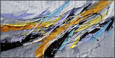 Painting titled "Vibrant Chaos" by Angel Chau, Original Artwork, Acrylic Mounted on Wood Stretcher frame