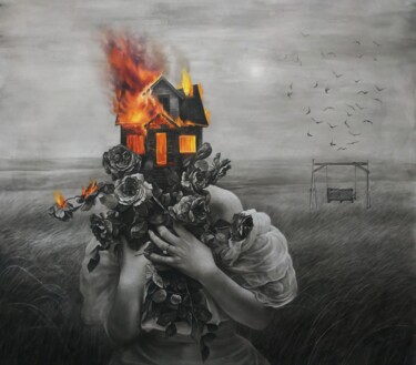 图画 标题为“" La Tempestad"” 由Angel Leon, 原创艺术品, 木炭