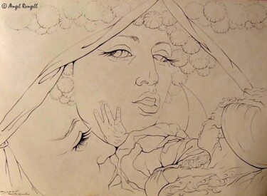 Drawing titled "CHARM II  -  Not Fo…" by Angel Rengell, Original Artwork, Ink