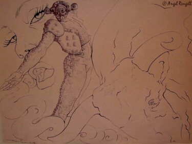 Drawing titled "MULETA PASSES  -  N…" by Angel Rengell, Original Artwork, Ink