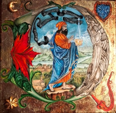 Pittura intitolato "Mago" da Angel Sanchez, Opera d'arte originale, Olio