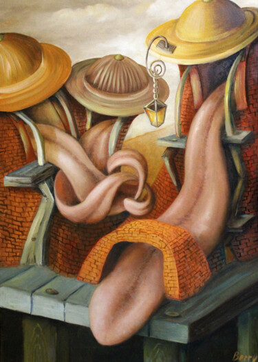 Ζωγραφική με τίτλο "Сплнтни" από Анжелика Ягодина, Αυθεντικά έργα τέχνης, Λάδι Τοποθετήθηκε στο Ξύλινο φορείο σκελετό