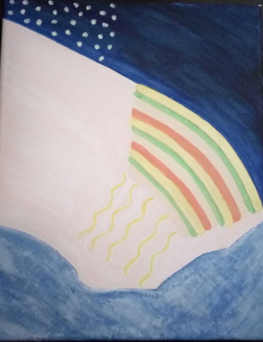 Peinture intitulée "Entre ciel et mer" par Luzangel, Œuvre d'art originale, Acrylique