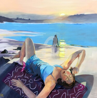 Картина под названием "Last of the Rays" - Angela Brittain, Подлинное произведение искусства, Масло Установлен на Деревянная…