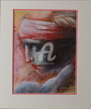 Painting titled "Ma douleur" by Angela Cucuzza, Original Artwork, Oil